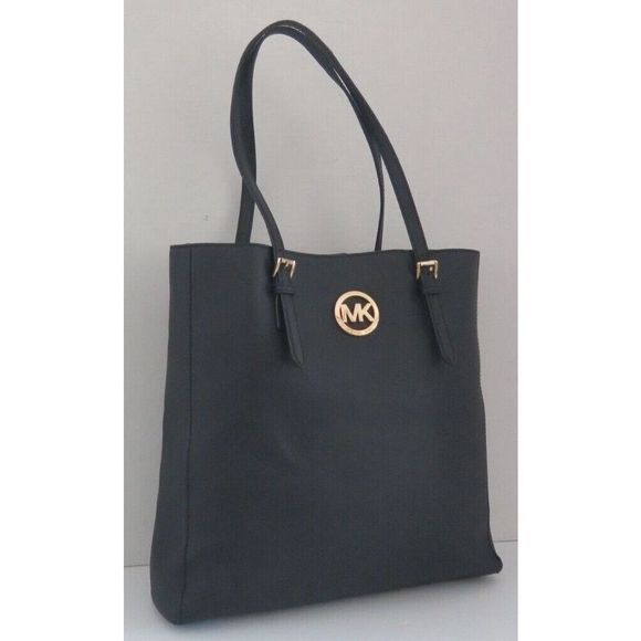 Michael Kors 35H3GTVT7T Large Black Saffiano North/South Jet Set Travel Bag $360 - Picture 3 of 12